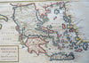 Ancient Greece City State Athens Sparta 1768 Seal historical hand color map