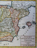 Spain & Portugal Iberia Madrid Lisbon Pamplona Barcelona 1748 Vaugondy map