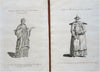 Asia Qing Empire China Noble Fashion Mandarin Tatar 1759 Lot x 4 costume prints