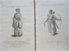 Asia Qing Empire China Noble Fashion Mandarin Tatar 1759 Lot x 4 costume prints