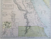 Egypt Sinai Peninsula Sudan Cairo Petra Pyramids of Giza 1865 Black detailed map