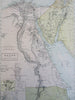Egypt Sinai Peninsula Sudan Cairo Petra Pyramids of Giza 1865 Black detailed map