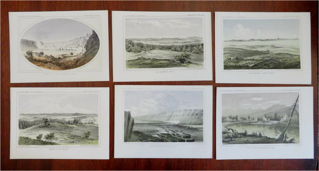 Western US Rivers Landscape Views Missouri Columbia Peluse 1860 Lot x 6 prints
