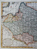 Great Dutchy Poland Lithuania Prussia Warsaw 1792 Kitchen hand colored map