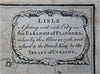 Lille Flanders France Fortifications Moat Churches c. 1745 Basire city plan