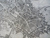 Lille Flanders France Fortifications Moat Churches c. 1745 Basire city plan