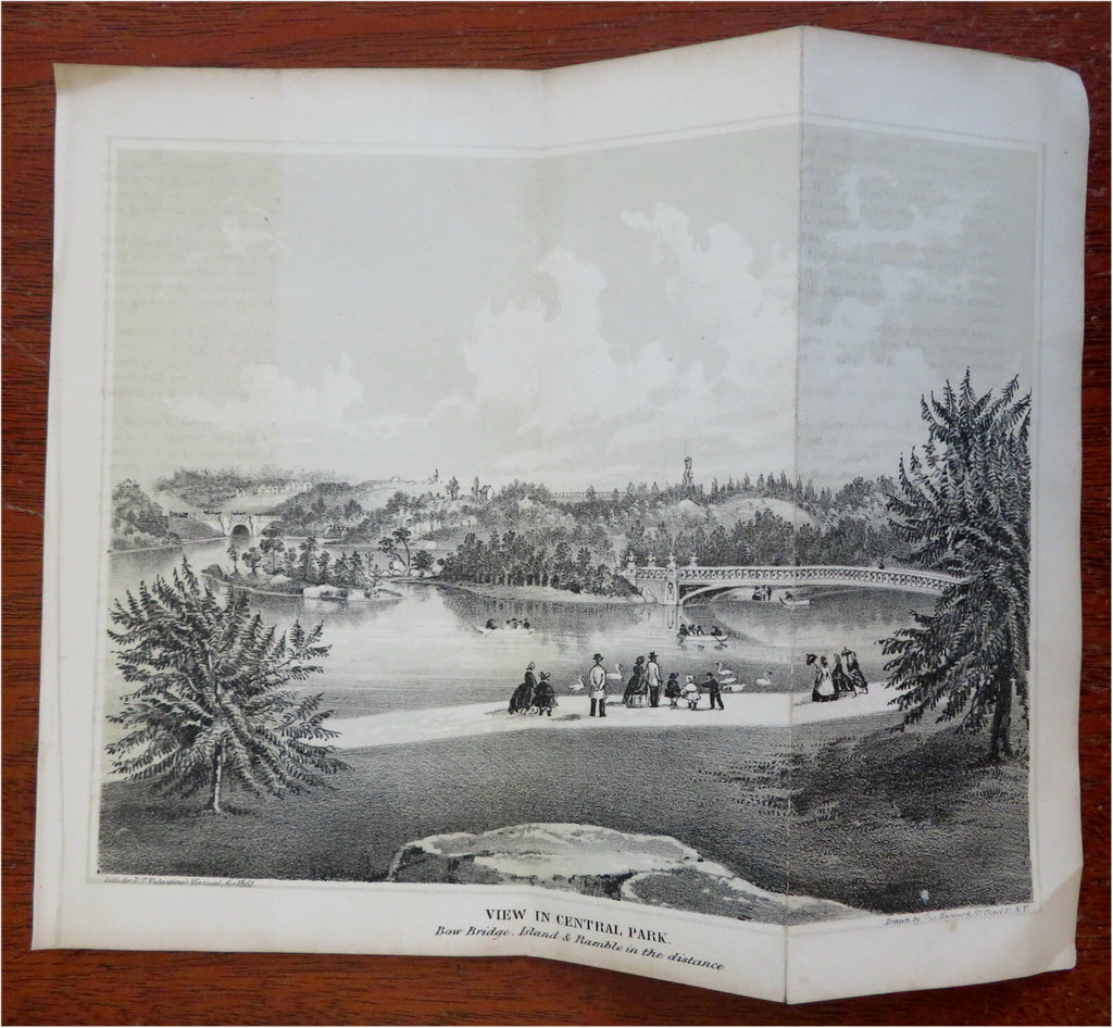 Central Park New York City Bow Bridge 1861 Civil War era landscape view