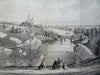 Central Park NYC Oak Bridge Boaters Swans 1861 Civil War era landscape view