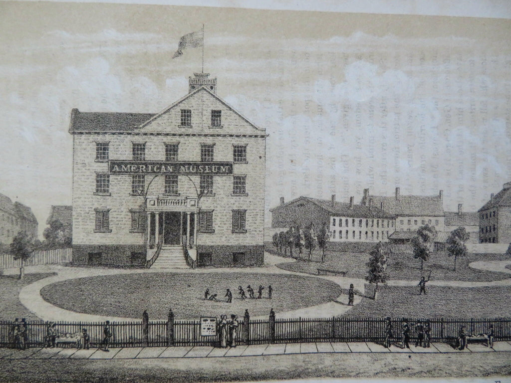 Central Park North End American Museum New York City c. 1850 historical print