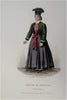 Vorarlberg Women's Fashion 1840-60 Lot x 3 lovely hand color costume prints
