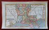 Louisiana state 1853 Ensign charming miniature hand color map