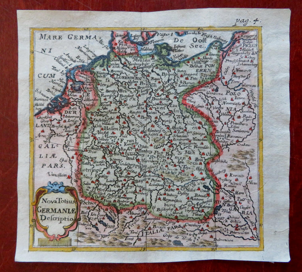 Holy Roman Empire Germany Austria Prussia Vienna Munich Berlin 1683 charming map