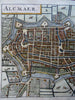 Alkmaar North Holland Netherlands City Plan Coat of Arms 1685 engraved map