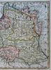 Poland Dismembered Provinces & Lithuania 1791 Neele engraved hand color map
