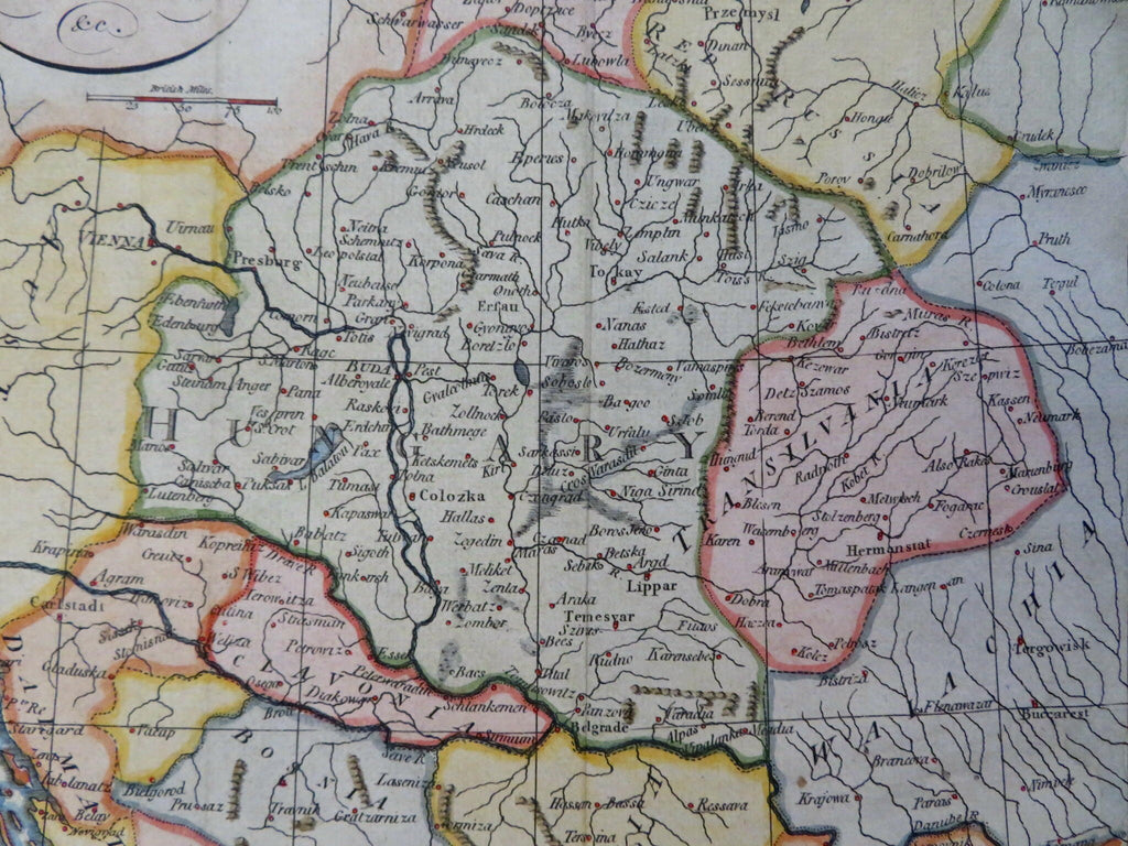Kingdom of Hungary Hapsburg Lands Budapest Croatia Slavonia 1791 Neele map