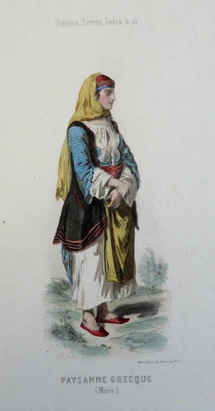 Women of Greece Noble & Peasant Fashion c. 1840-60 Lot x 2 costume pri –  Brian DiMambro