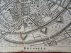 Brussels Brabant Belgium Bruxelles 1745 Basire large fine engraved city plan map