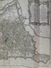 Ghent Flanders Brussels Siege Plan c. 1745 Basire engraved large city plan view