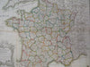 Revolutionary France National Assembly 1790-2 Vaugondy 1793 Delamarche large map