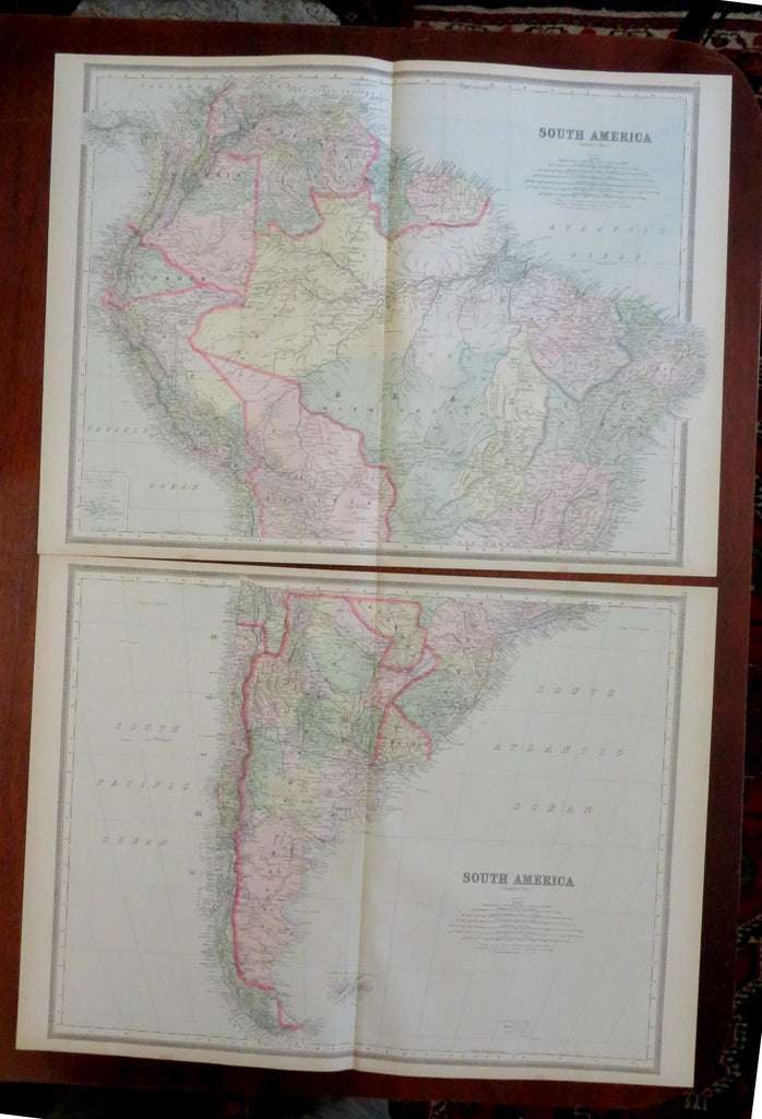 South America continent 1895 Bradley two sheet map