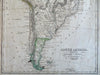 South America continent 1824 H. Morse engraved Cummings Hilliard scarce hc map