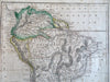 South America continent 1824 H. Morse engraved Cummings Hilliard scarce hc map