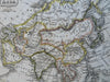 Asia China Japan Korea Russia India Iran 1824 Cummings Hilliard scarce map