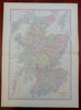 Scotland United Kingdom Edinburgh Aberdeen Glasgow Shetland 1895 Bradley lg. map