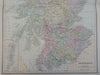 Scotland United Kingdom Edinburgh Aberdeen Glasgow Shetland 1895 Bradley lg. map