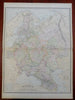 Russian Empire in Europe Finland Poland Ukraine Baltic States 1895 large hc map