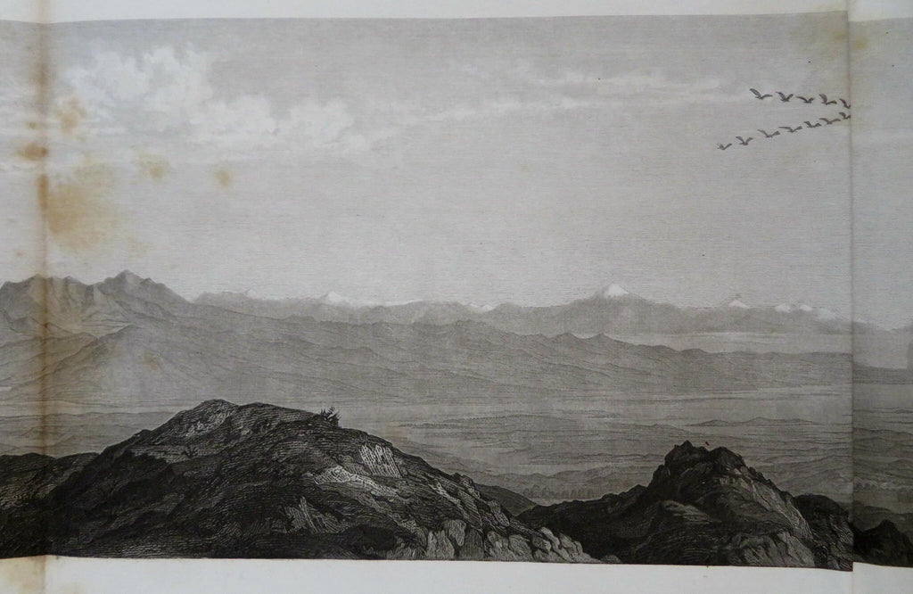 Goshoot Passage RR survey Expedition Western US 1861 engraved panoramic view
