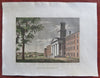Amherst College Massachusetts architectural View 1834 Archer hand colored print