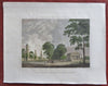 Yale College New Haven Connecticut State House 1834 Archer street scene print