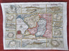 Languedoc Southern France w/ city views plan insets 1708 rare de la Feuille map