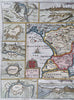 Languedoc Southern France w/ city views plan insets 1708 rare de la Feuille map