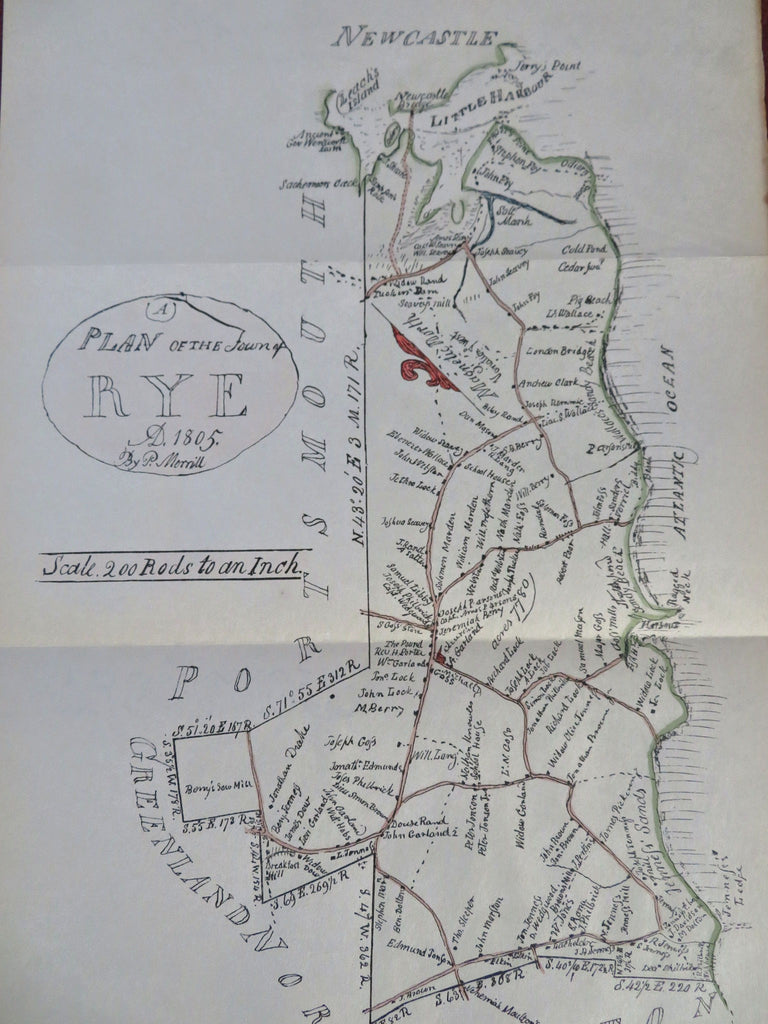 Rye New Hampshire Atlantic Coast Property Owners 1905 Merrill historical map