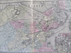 Boston Massachusetts South Boston Charleston Cambridge 1887 Bradley-Mitchell map