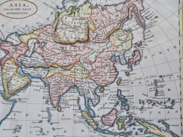 Asia Ottoman Empire Arabia Tibet Persia Qing China Korea Japan 1823 Tegg map