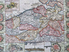 Flanders Ath Ypres Bruges 1708 decorative rare de la Feuille map w/ city plans