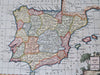 Spain & Portugal Madrid Lisbon Barcelona Pamplona 1770's Kitchin decorative map