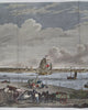 Liverpool England Harbor View Sailing Ships c. 1844 fine Walker hand color view