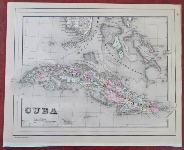 Cuba Caribbean Sea Havana Bahamas Isle of Pines 1887 Bradley