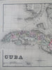 Cuba Caribbean Sea Havana Bahamas Isle of Pines 1887 Bradley-Mitchell map