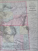 Wyoming Idaho Montana Yellowstone Boise Helena 1887 Bradley-Mitchell map