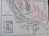 California with San Francisco city plan 1887 Bradley-Mitchell large map