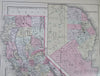 California with San Francisco city plan 1887 Bradley-Mitchell large map