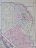 California with San Francisco city plan 1887 Bradley-Mitchell large map