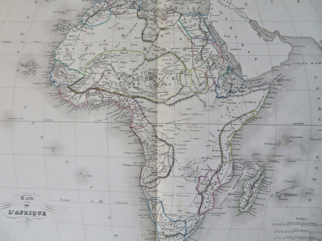 Africa Continent Mts. of Moon Donga 1846 Thierry uncommon folio sheet map