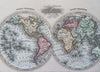 World Map Eastern & Western Hemispheres 1830 Starling miniature map