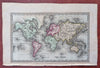 World Map Mercator's Projection Americas Africa Europe Asia 1830 Starling map